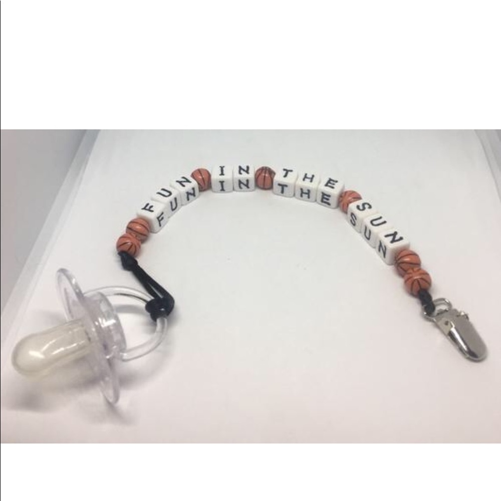 Handmade “ FUN IN THE SUN” pacifier clip